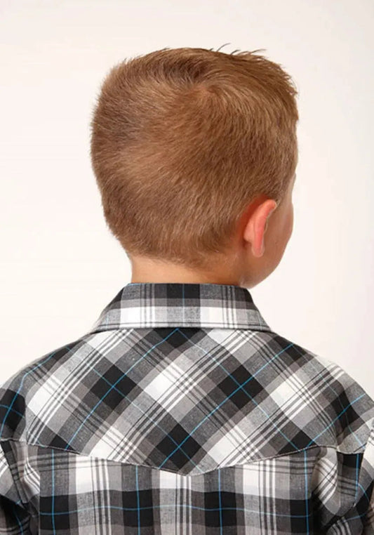 Roper Ghostly Gallop (White) - Boy's Western Shirt