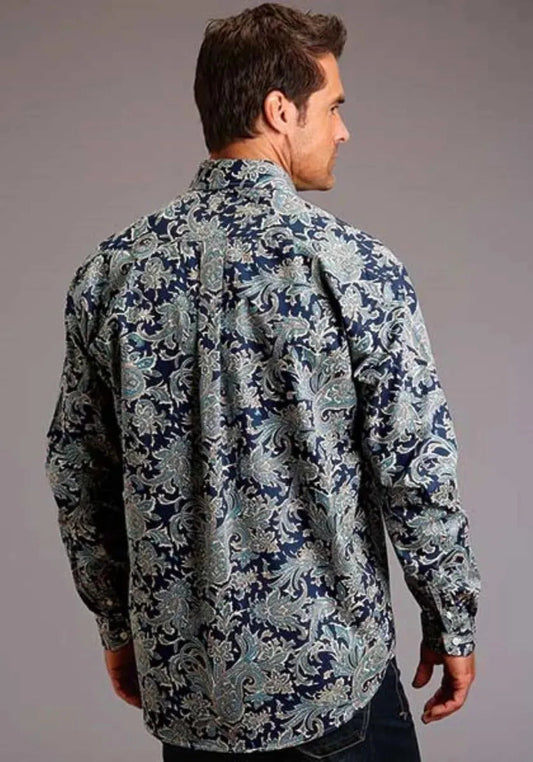 Stetson Deep Marine (Blue) - Men's Western Shirt