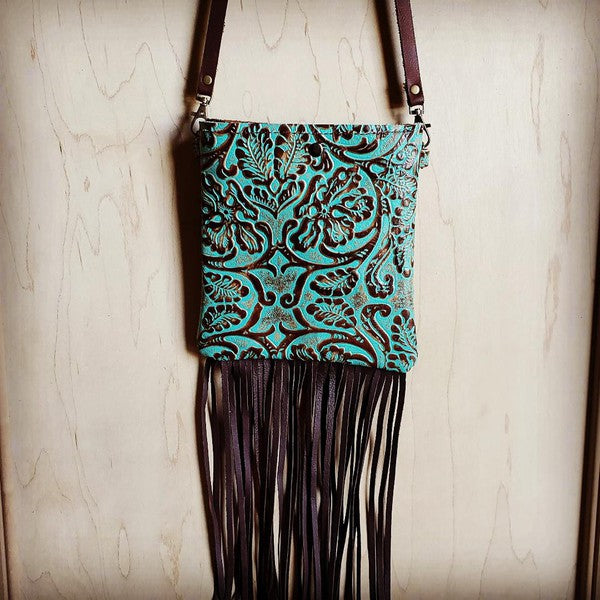 Small Crossbody Handbag w/ Cowboy Tooled Leather
