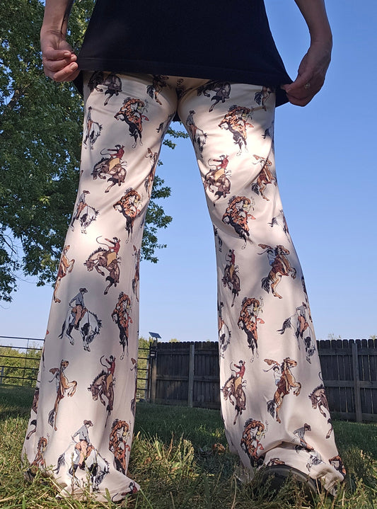 Baha Ranch Vintage Rodeo Cowgirl Flare Pants