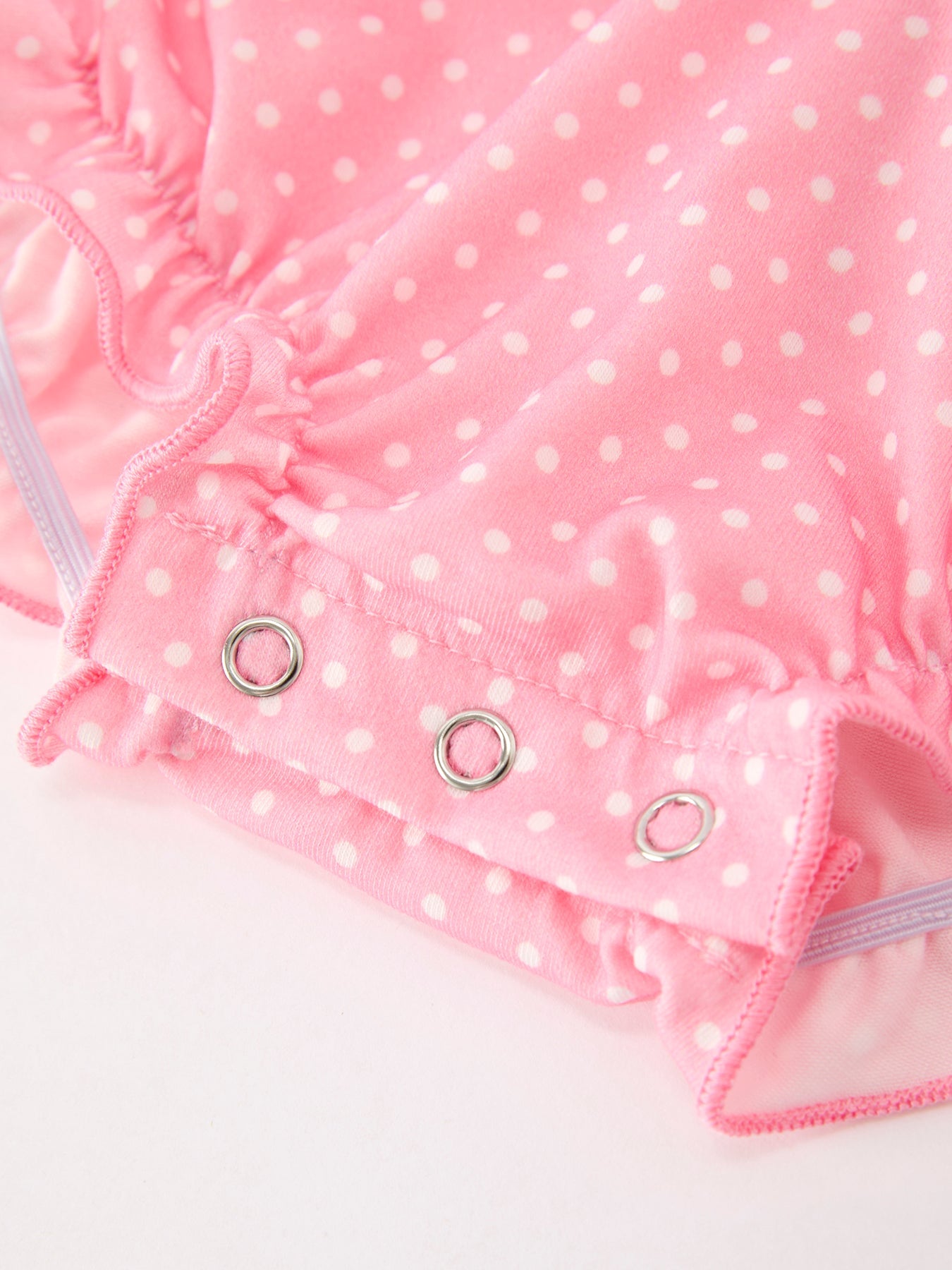 Pink Ballet Embroidery Bow Bubble Romper