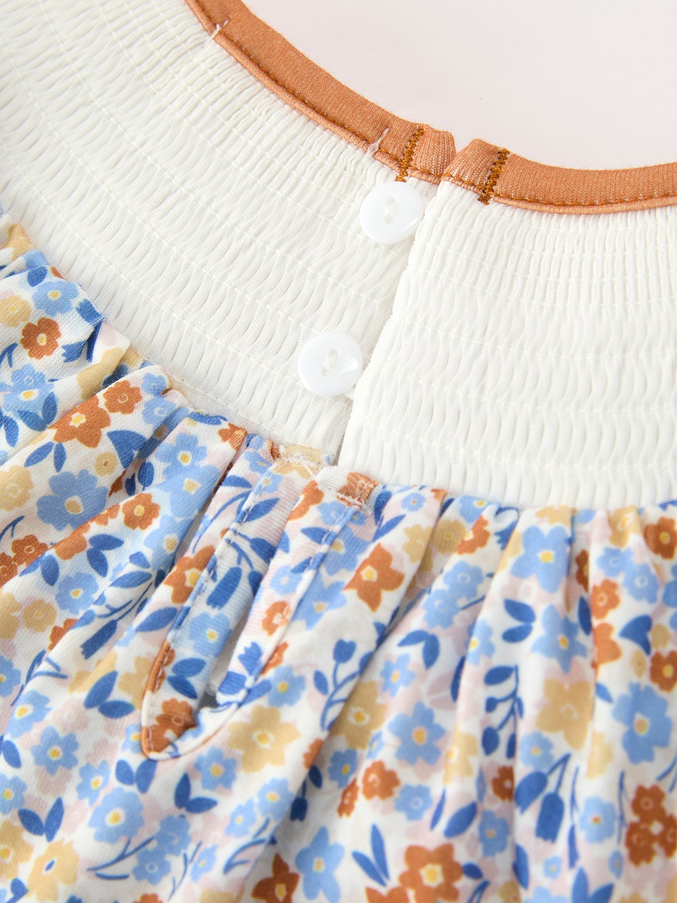 Fall Floral Smocked Girls Dress