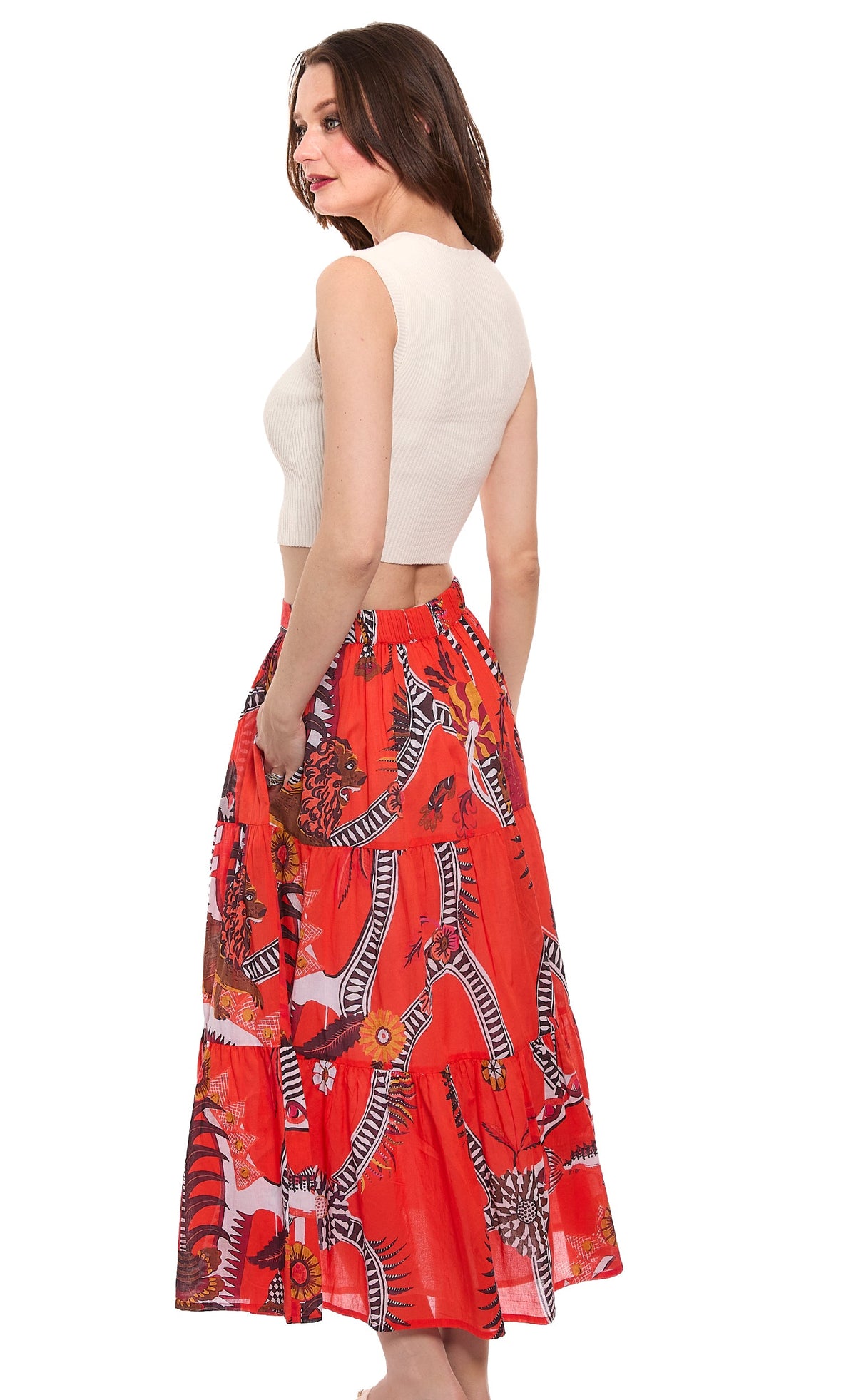 Orange Abstract Skirt