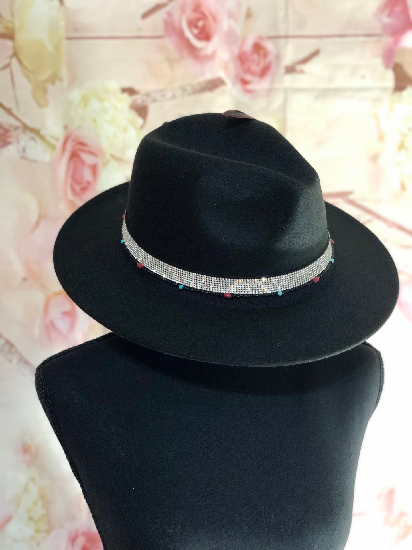 Rhinestone Cowgirl Western feathered Felt Fedora