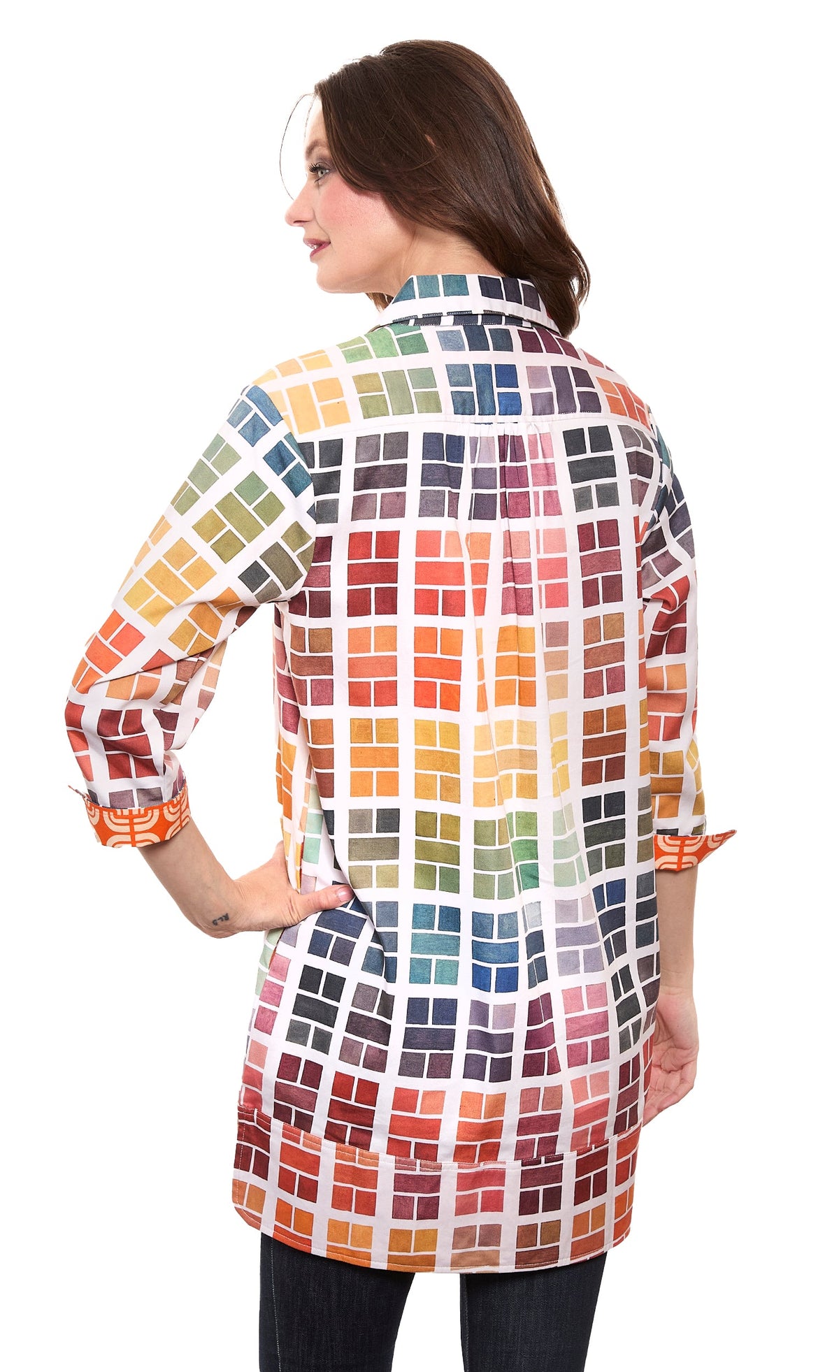Vail Tunic Multi Colored Paint Tabs Cotton with Stretch