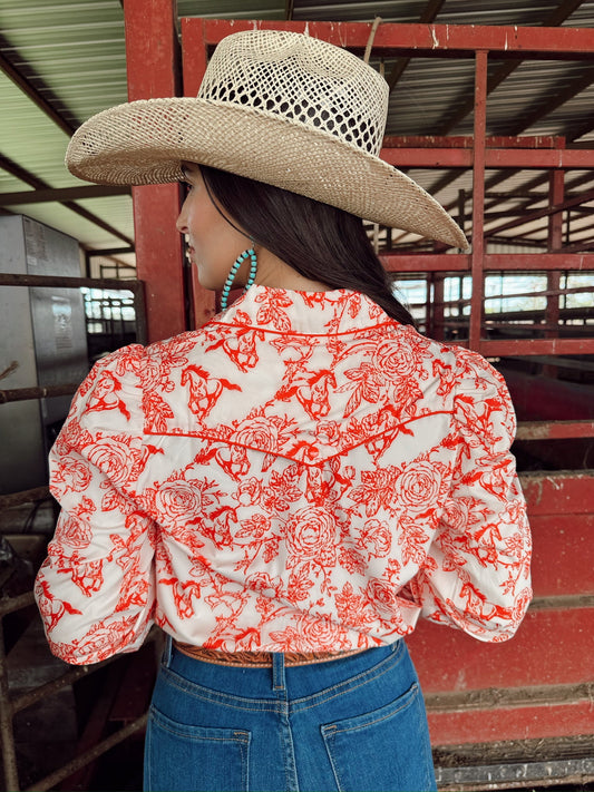 The Red Floral Horse Performance Top-BEST SELLER