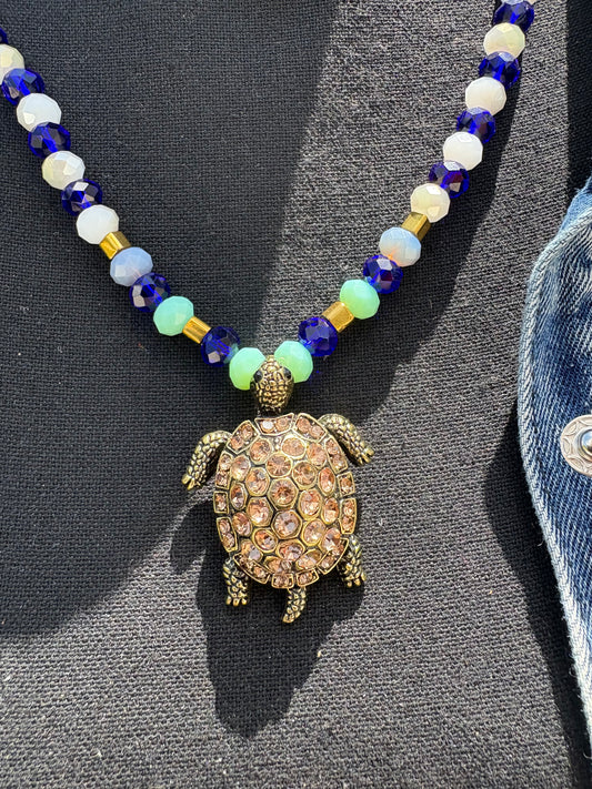 On Sale! Swarovski Crystal beaded necklace with Swarovski Crystal with Pendant