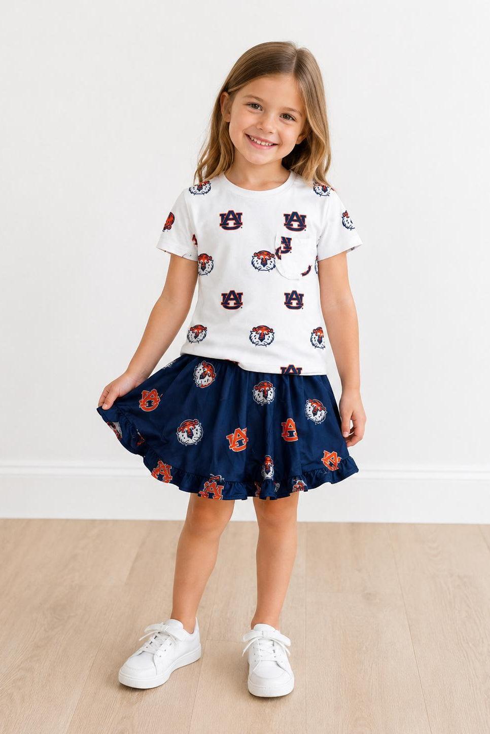 Auburn Blue Aubie Ruffle Twirl Skort