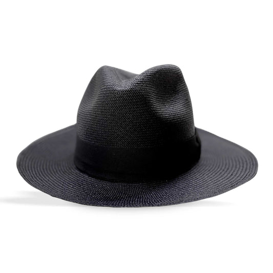 BLACK FEDORA STRAW HAT