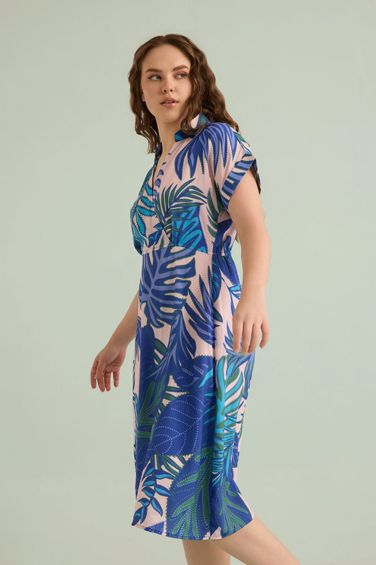 Island Breeze Shirt Dress In Blue