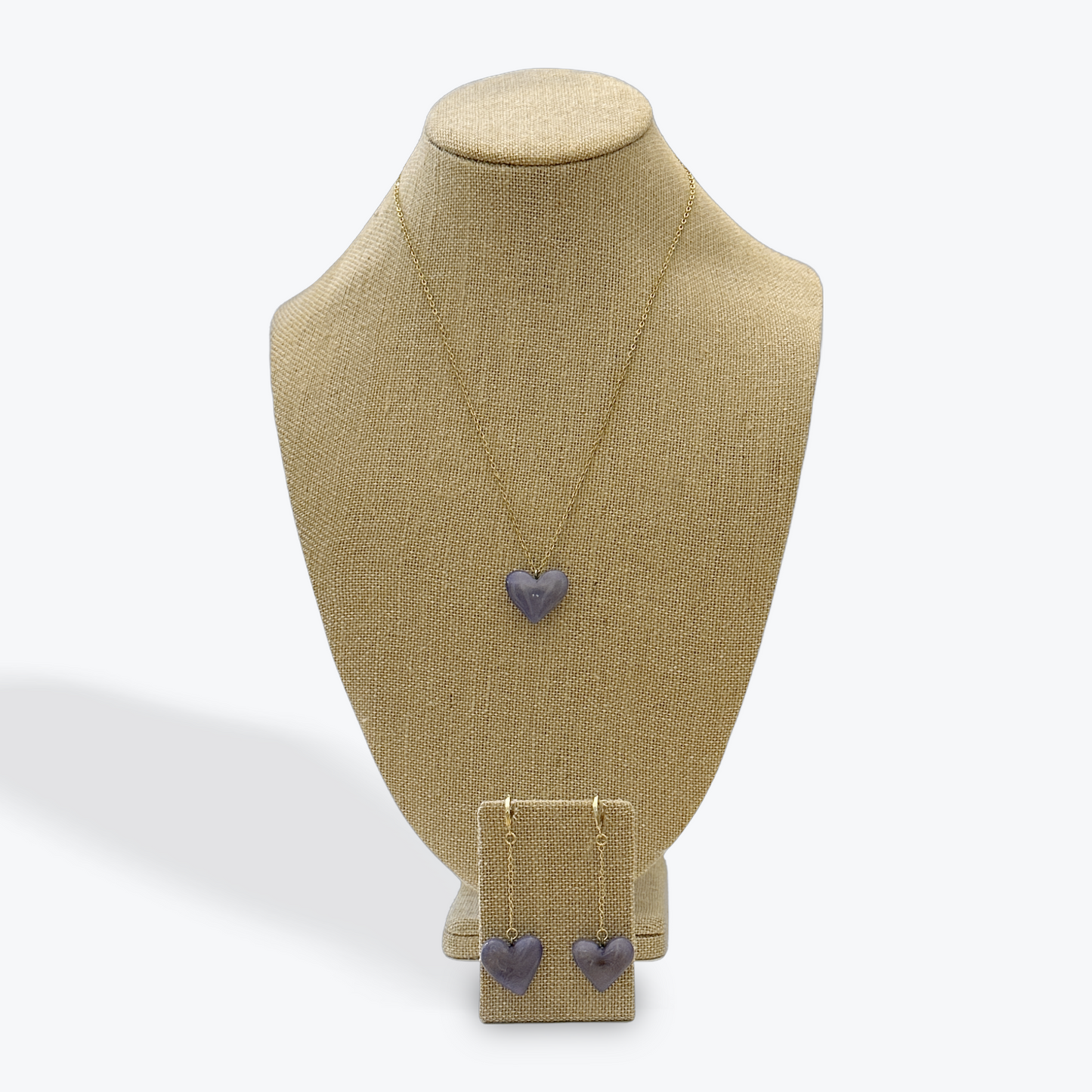 TAGUA NUT HEART NECKLACE & EARRINGS SET