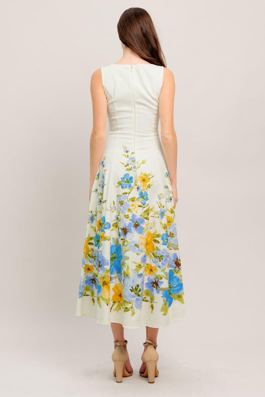 DREAMING OF THE COAST WOVEN MIDI DRESS