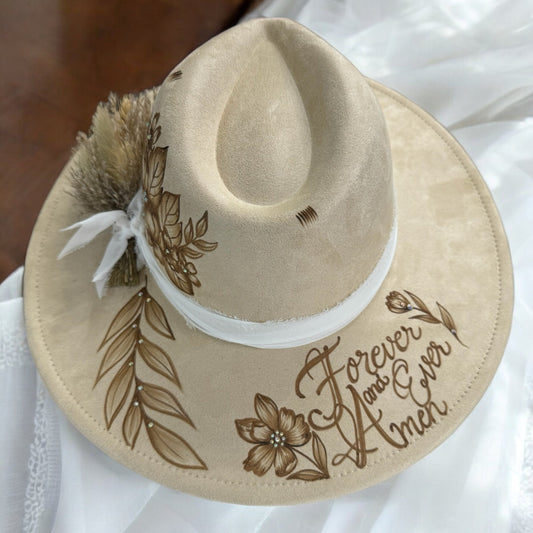 Forever & Ever... Burned Wide Brim Hat