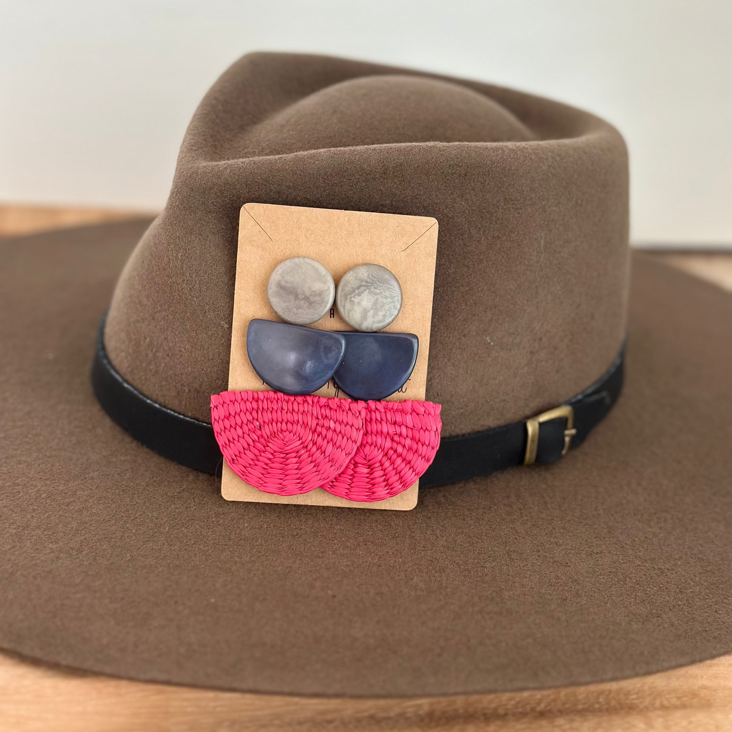 MOSAIC EARRINGS | BOHEMIAN DANGLE TAGUA NUT AND TOQUILLA STRAW EARRINGS