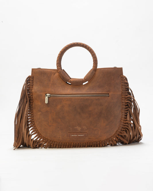 Sedona Tassle Bag In Saddle Brown
