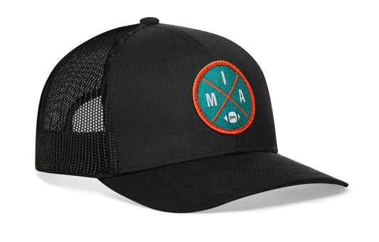 Miami Trucker Hat | Black MIA X Football Snapback