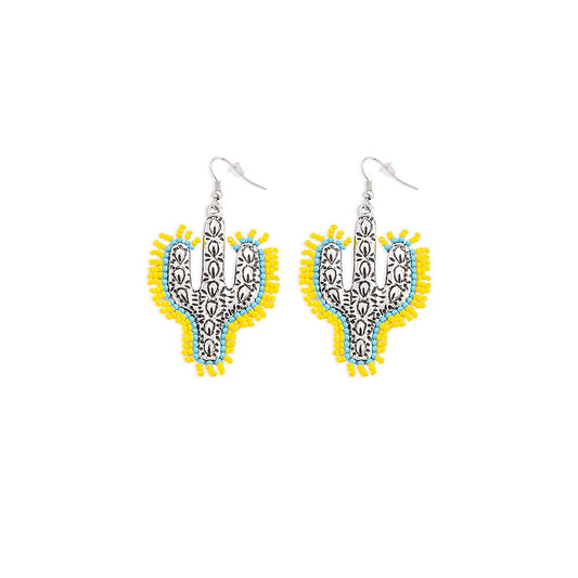 Radiant Saguaros Earrings In Yellow