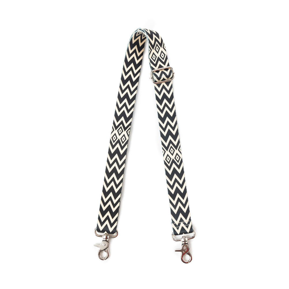 Geometric Vista Accessory Strap In Black and White