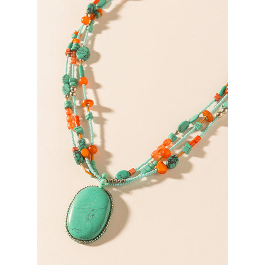 Myra Prairie Jewel Pendant Necklace in Sierra Sky
