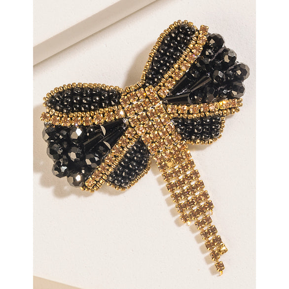 Myra Evening Grace Bow Brooch in Gilded Gold