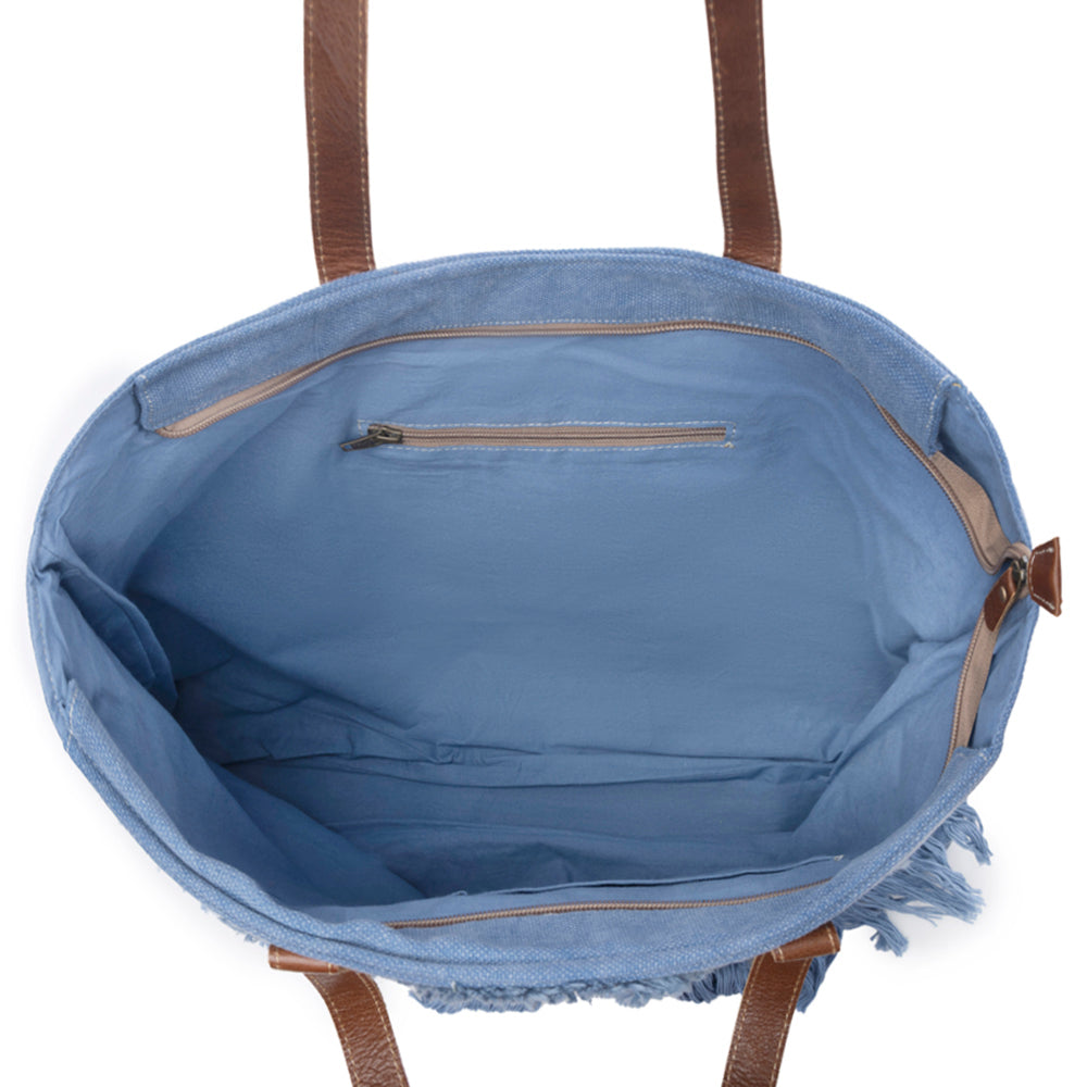Ember Reflections Embroidered Tote Bag