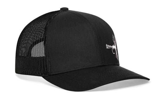 Fly Fishing Trucker Hat | Black Fly Fishing Snapback