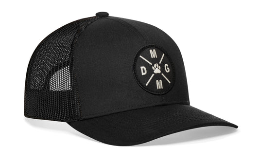 Dog Mom Trucker Hat Embroidered | Black Dog Snapback