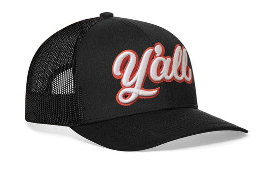 Y'all Trucker Hat | Black Script Snapback
