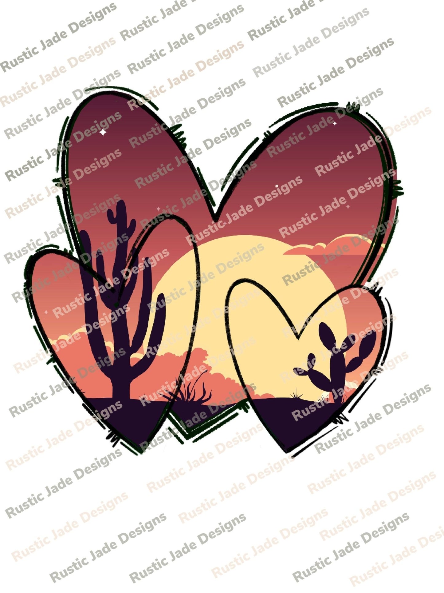 Desert 🏜 Hearts sublimation transfer Paper - Rustic Jade Designs Co