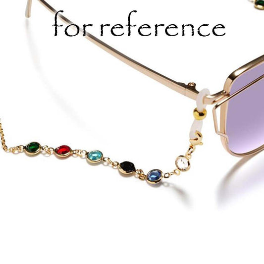 2 Pcs Vintage Gold Silver Metal Eyeglass Chain Colorful Beads Reading Glasses Chain Necklace String Multipurpose Sunglasses Cord