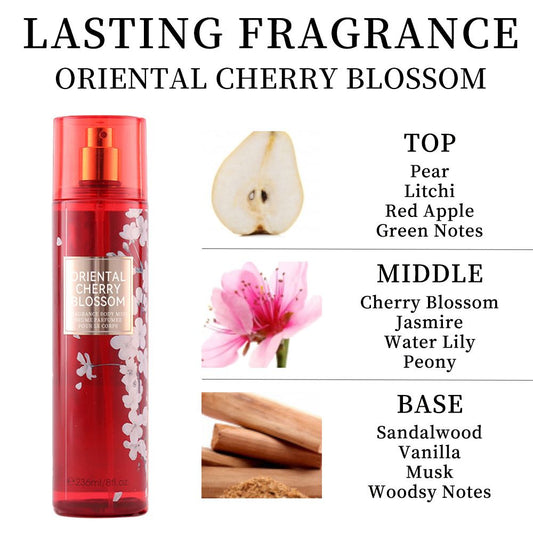 8 Fl.Oz/ Hair And Body Mist for Women, Floral Scented Spray, Refreshing Body Mist, Enduring Fragrance, Ideal for Everyday Use, Dates, Celebrations, And Gifting