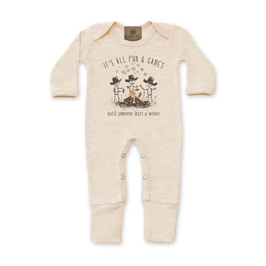It's All Fun & Games Until Someone Loses A Weiner - Infant Camping Sleepwear