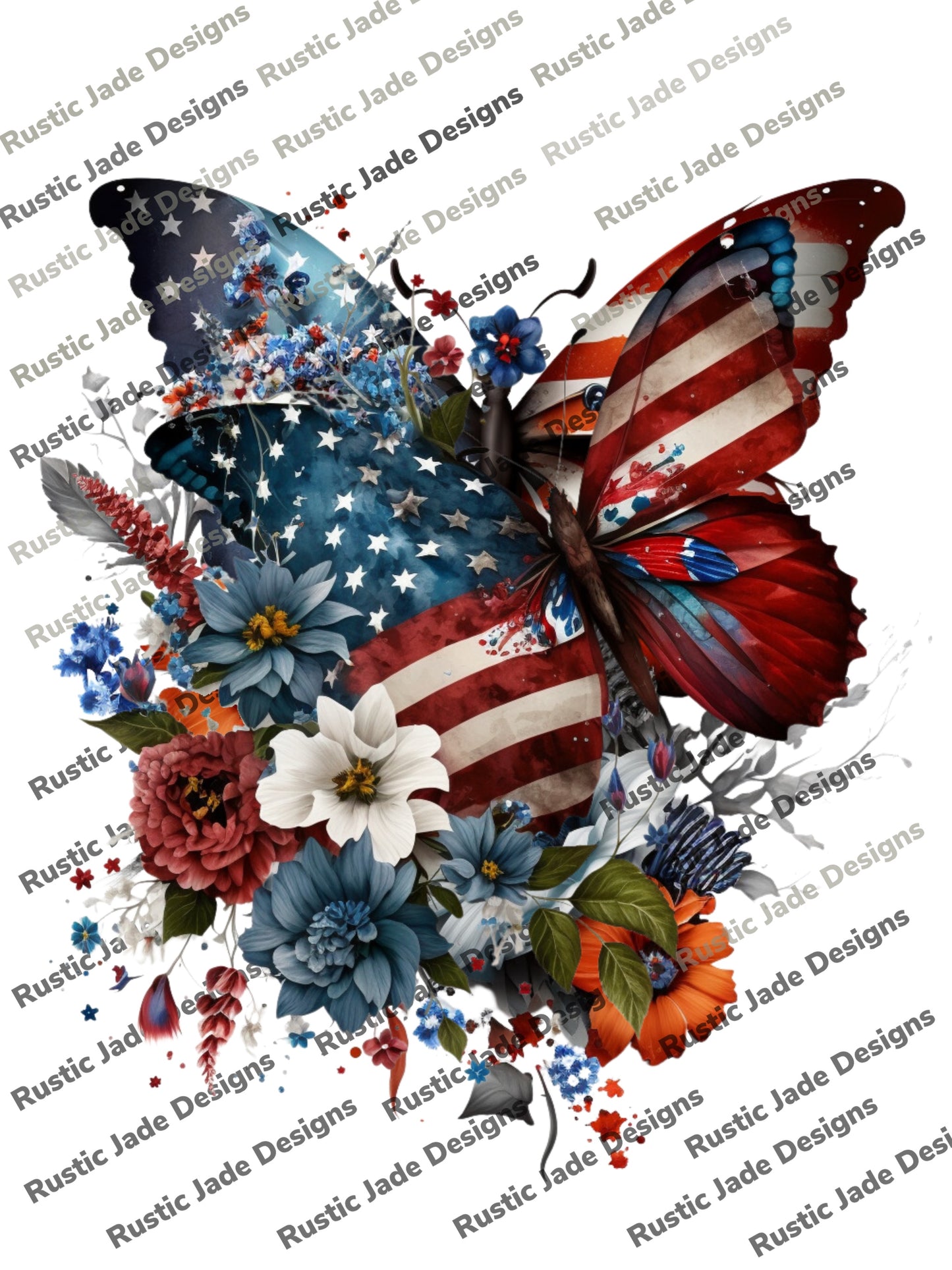 4th of July Patriotic Memorial Day Labor Day Butterfly DIGITIAL DOWNLOAD BUNDLE sublimation Paper