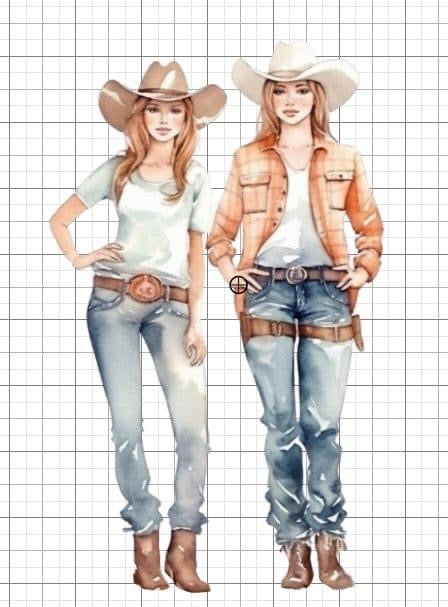Best friends Cowgirls Western sublimation transfer Paper