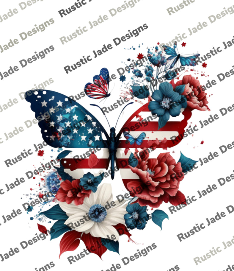 4th of July Patriotic Memorial Day Labor Day Butterfly DIGITIAL DOWNLOAD BUNDLE sublimation Paper