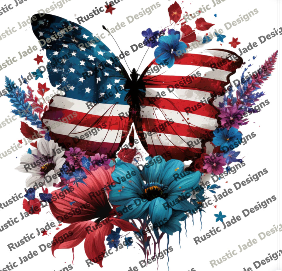 4th of July Patriotic Memorial Day Labor Day Butterfly DIGITIAL DOWNLOAD BUNDLE sublimation Paper