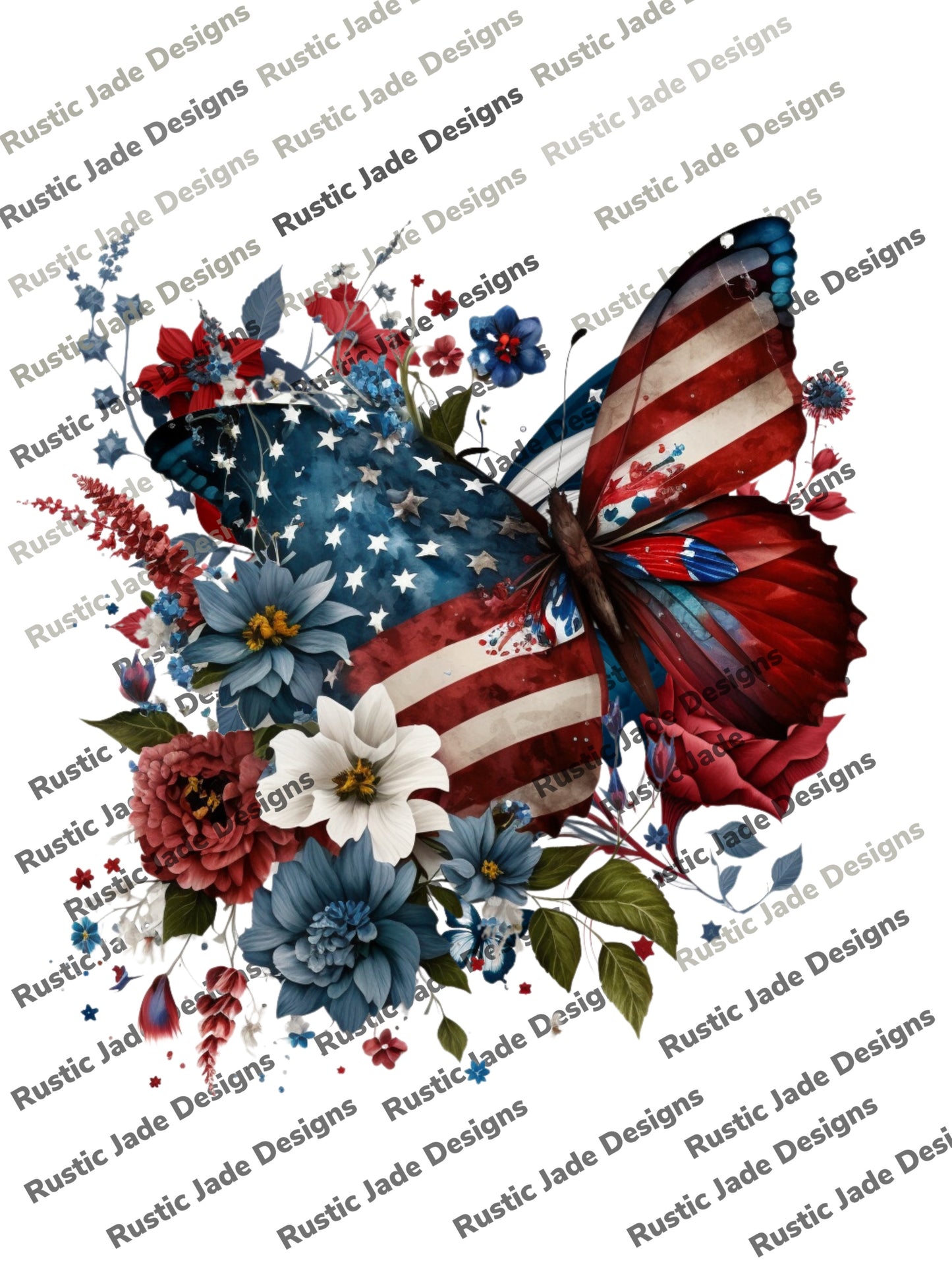 4th of July Patriotic Memorial Day Labor Day Butterfly DIGITIAL DOWNLOAD BUNDLE sublimation Paper