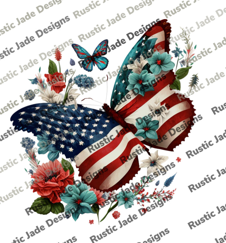 4th of July Patriotic Memorial Day Labor Day Butterfly DIGITIAL DOWNLOAD BUNDLE sublimation Paper