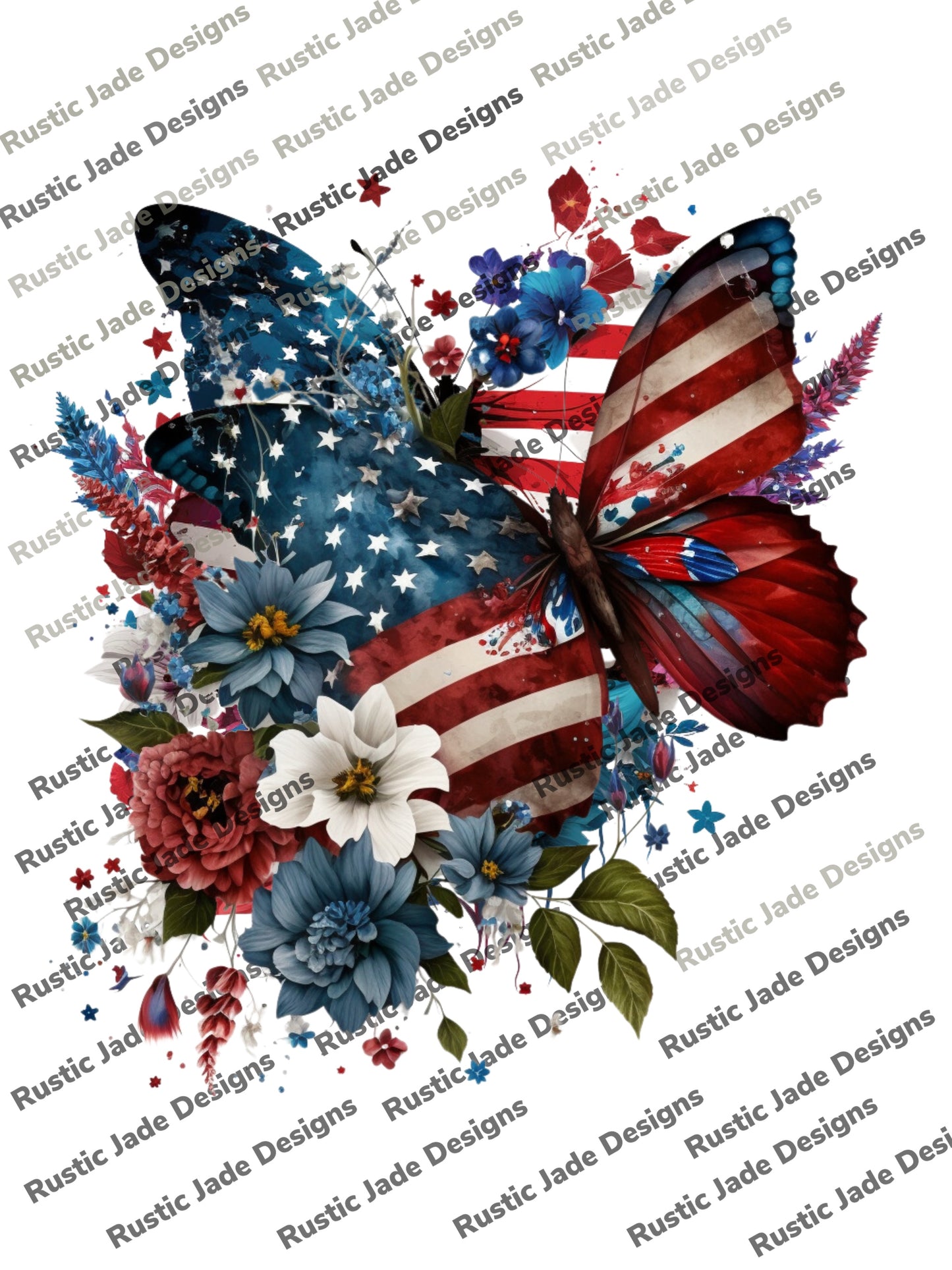 4th of July Patriotic Memorial Day Labor Day Butterfly DIGITIAL DOWNLOAD BUNDLE sublimation Paper