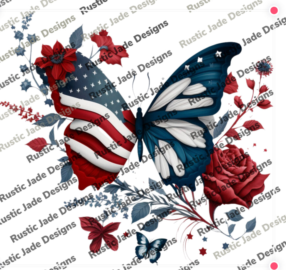 4th of July Patriotic Memorial Day Labor Day Butterfly DIGITIAL DOWNLOAD BUNDLE sublimation Paper