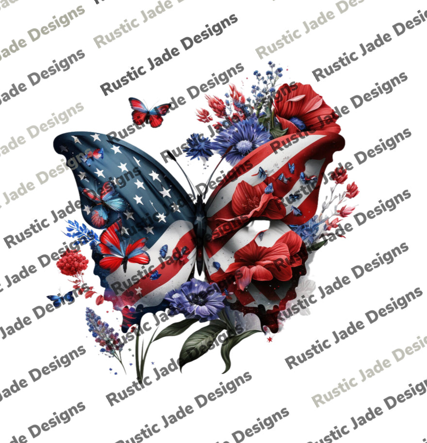 4th of July Patriotic Memorial Day Labor Day Butterfly DIGITIAL DOWNLOAD BUNDLE sublimation Paper