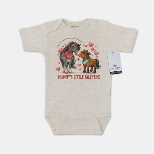 Mommy's Little Valentine Cowboy - Infant Boys One Piece Western Romper