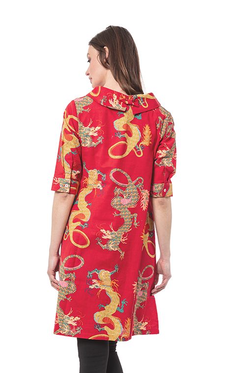 Audrey Retro Dress Red Dragons