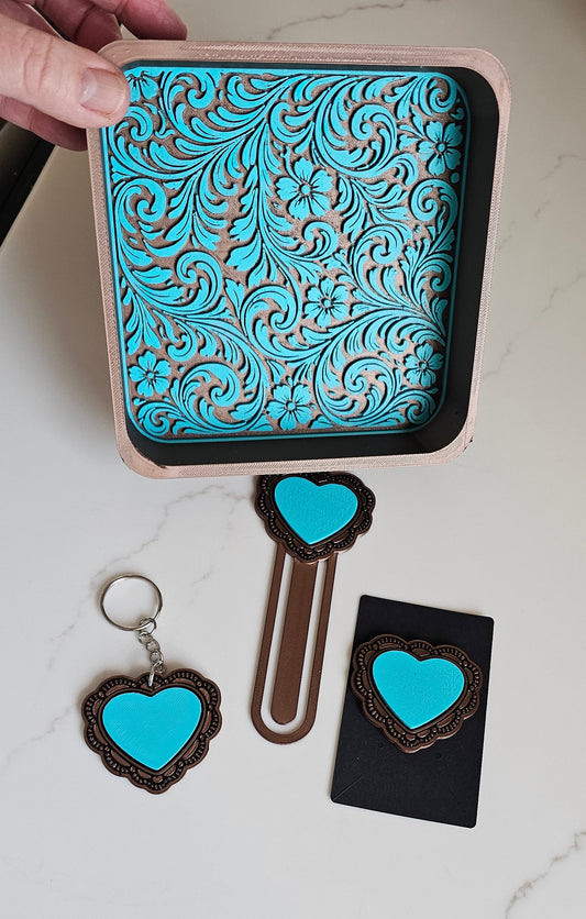 Baha Ranch 3D Deluxe Mom Daughter Bride Gift Set Tray Keychain Pin Bookmark