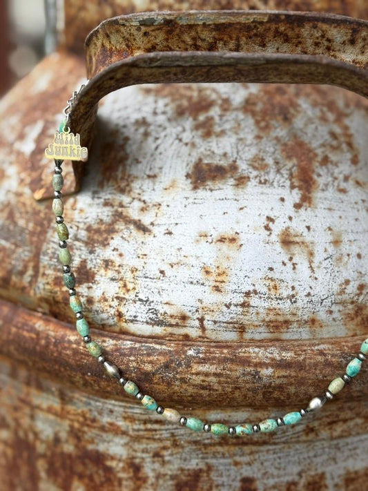 Sterling Silver Wild Spur Turquoise Beaded Necklace