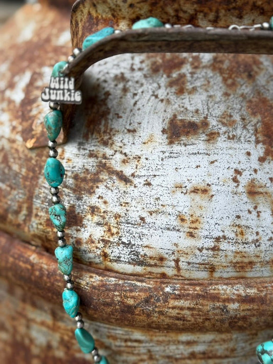 Turquoise Nugget Beaded Necklace
