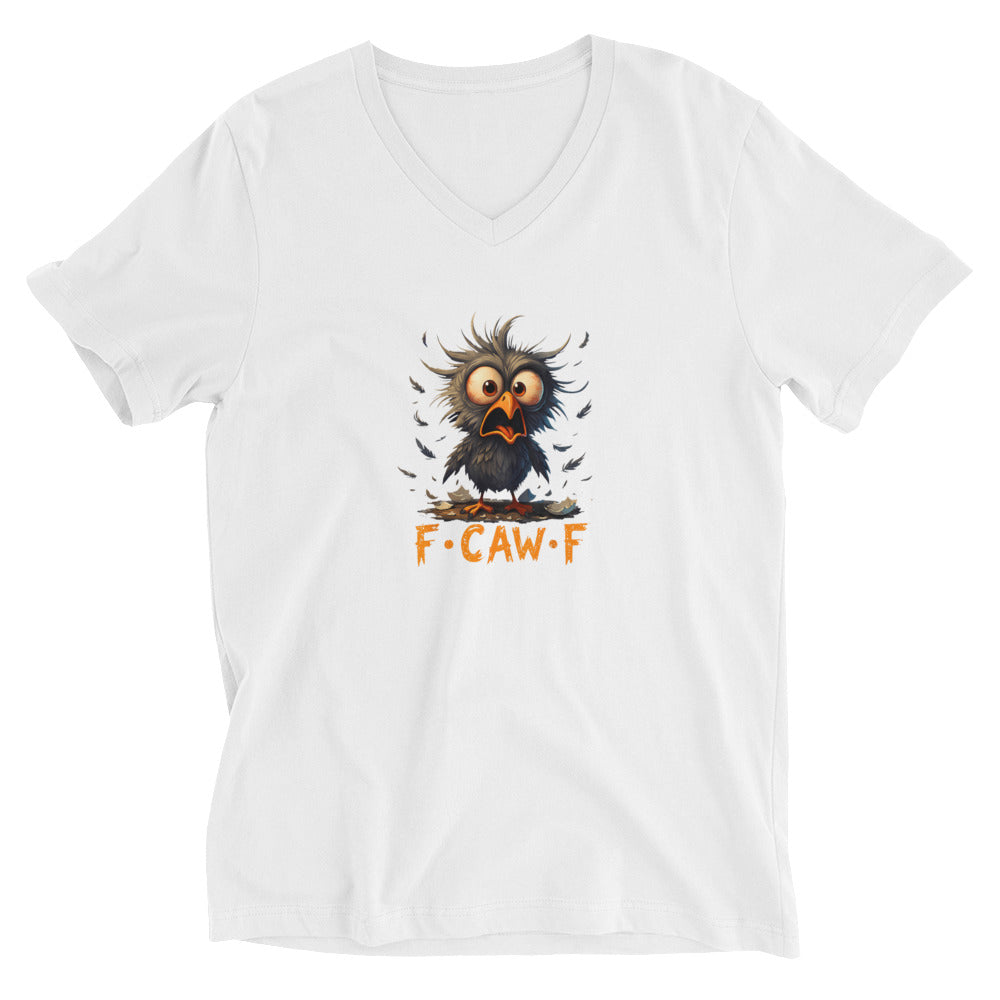 UNISEX F-CAW-F CROW CUSTOM GRAPHIC V-NECK TEE