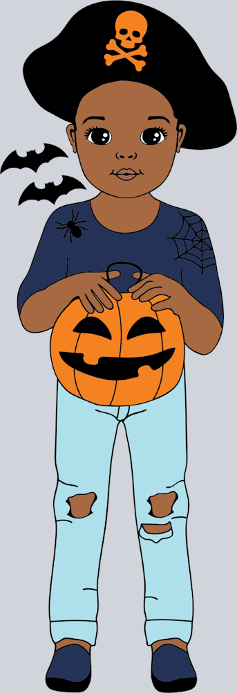 Halloween Pirate Little Black Boy Standing - STK02500 (DTF Transfers)
