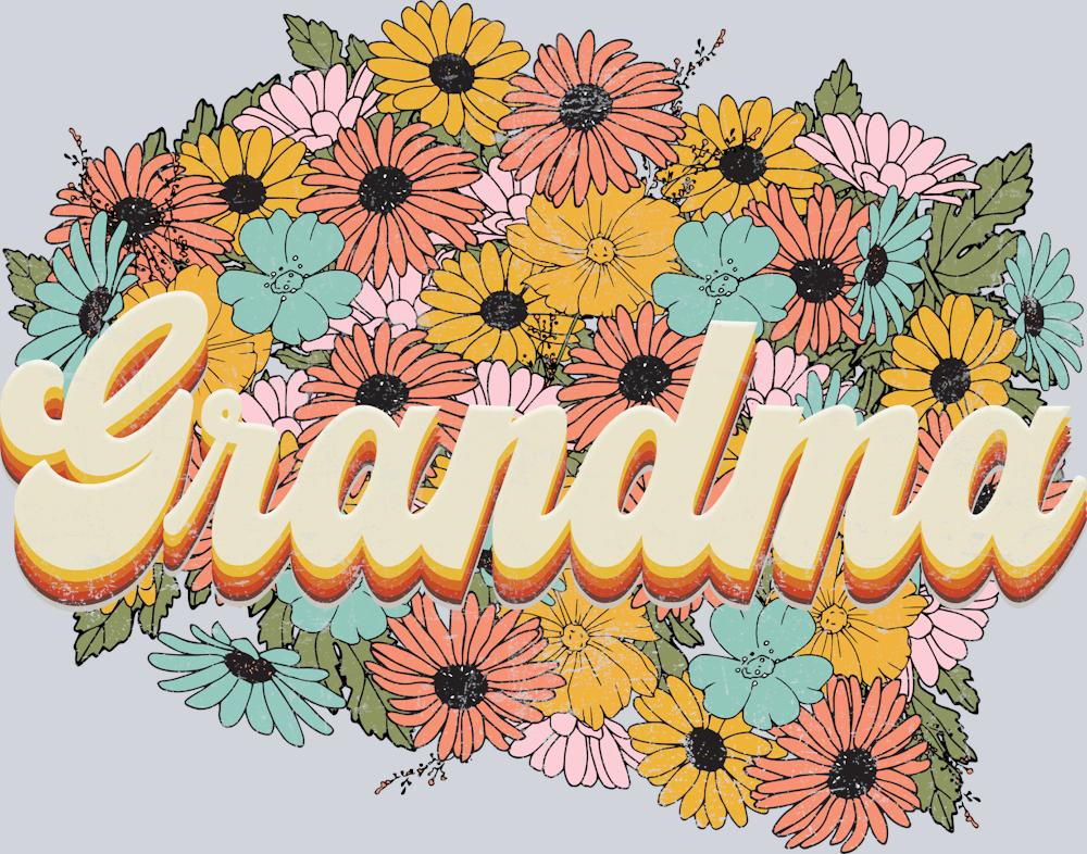 Florals Retro Grandma - STK02043 (DTF Transfers)