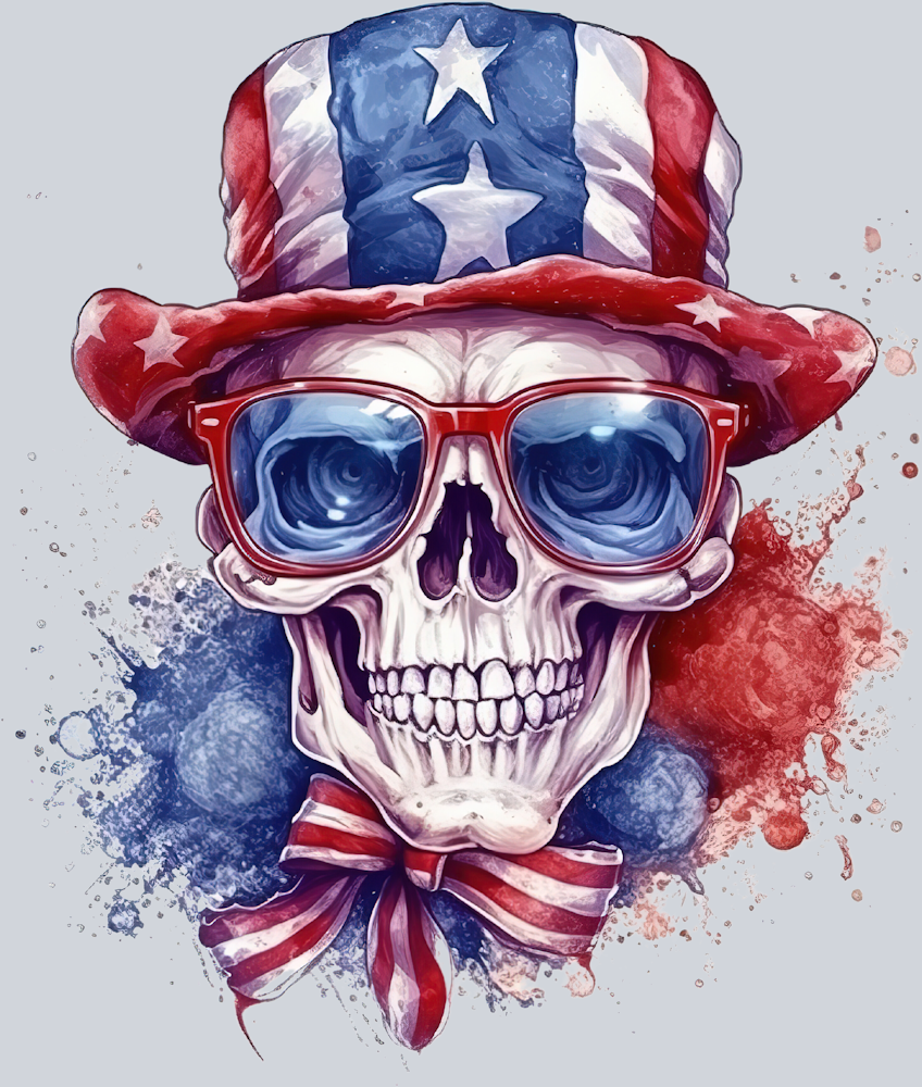 Skull Patriotic 1 - STK05540 (DTF Transfers)
